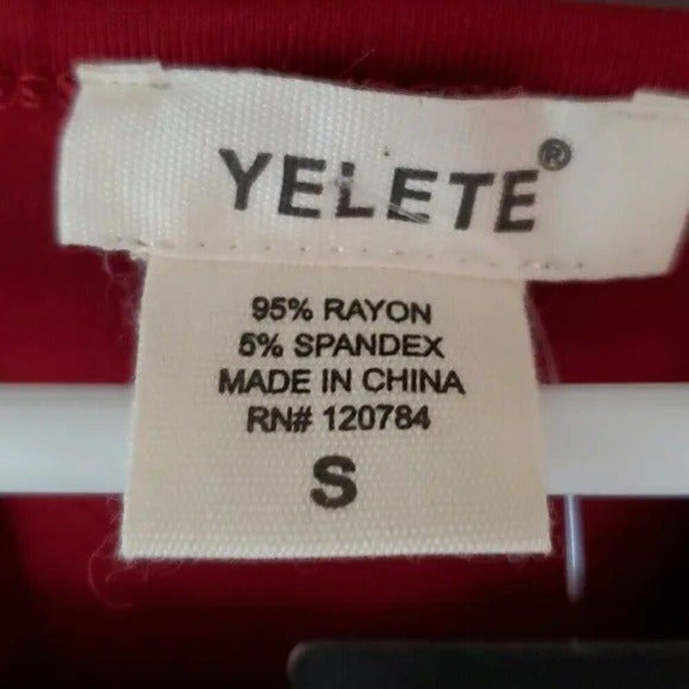 NWY Yelete ASYMMETRICAL burgundy tunic length top SZ SM - Picture 3 of 4